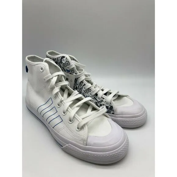 Adidas Nizza Hi RF Lifestyle Shoes White Black-Royal Blue FY3092 Men Size 10 NWT