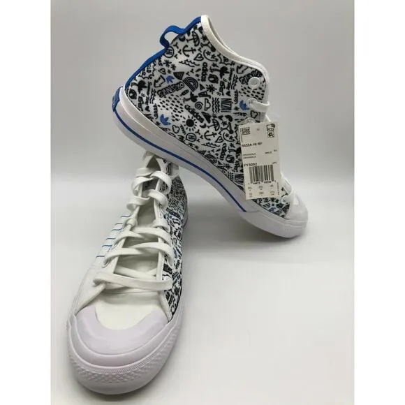 Adidas Nizza Hi RF Lifestyle Shoes White Black-Royal Blue FY3092 Men Size 10 NWT