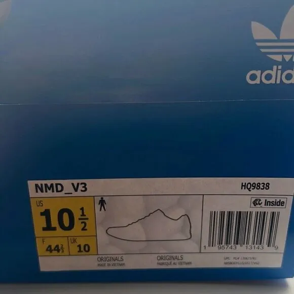 ADIDAS NMD_R1 V3 Sneaker Shoes HQ9838 NMD Black Royal Blue Men 10.5 New in Box