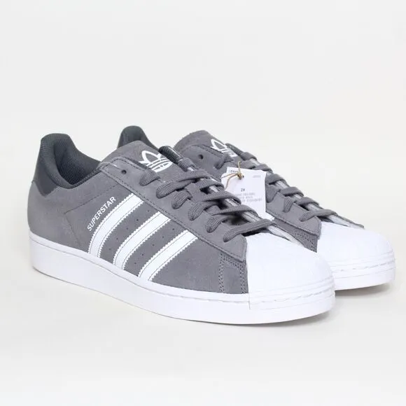 Adidas Originals Superstar Grey White Suede Shoes Men's Sneakers IF3645 Size 8.5