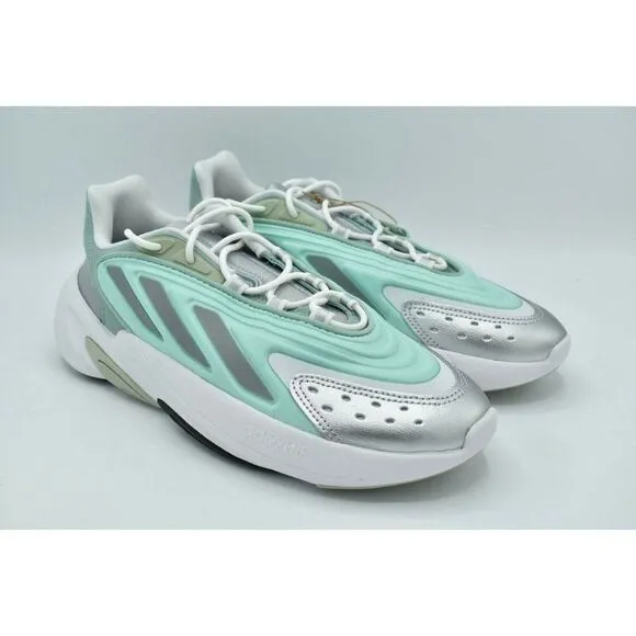 Adidas Originals Women Size 9.5 Ozelia W Hazy Green Silver Metallic Shoes GX3669