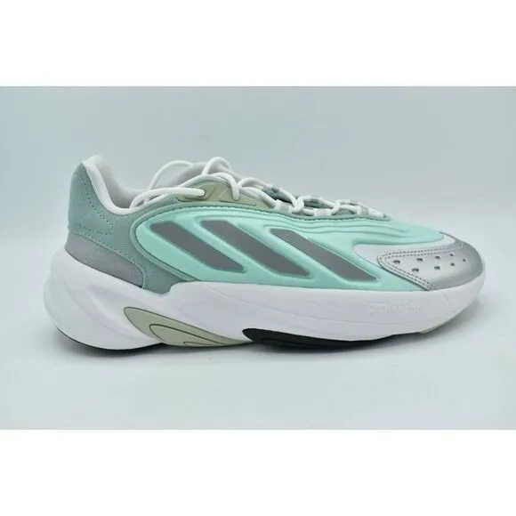 Adidas Originals Women Size 9.5 Ozelia W Silver Metallic Hazy Green Shoes GX3669