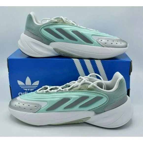 Adidas Originals Womens Size 9 Ozelia W Silver Metallic Hazy Green Shoes GX3669