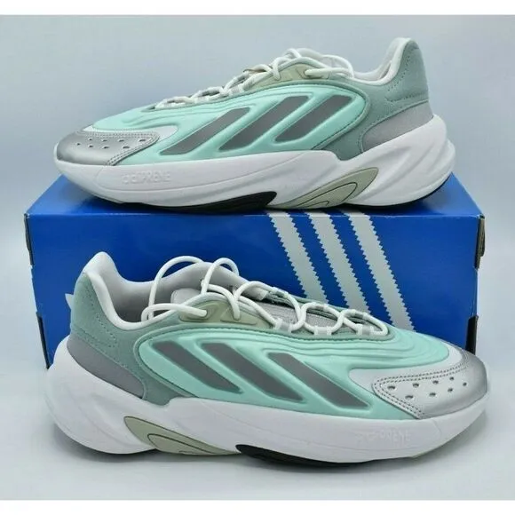 Adidas Originals Womens Size 9 Ozelia W Silver Metallic Hazy Green Shoes GX3669