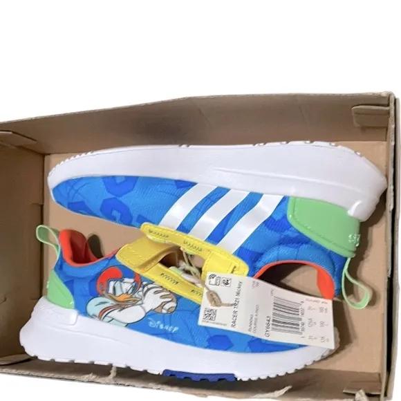 adidas Racer TR21 Running Shoe, Pulse Blue/FTWR White/Impact Orange Mickey Mouse