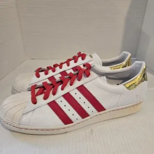 Adidas Red White Gold Mens Sz 13 Faux Lizard Skin Shoes Medium Fit Read