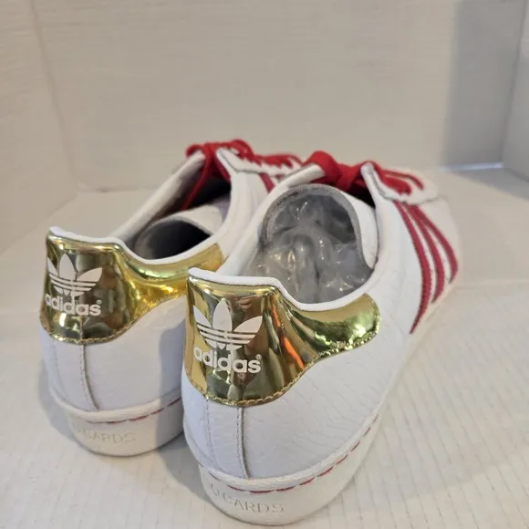 Adidas Red White Gold Mens Sz 13 Faux Lizard Skin Shoes Medium Fit Read