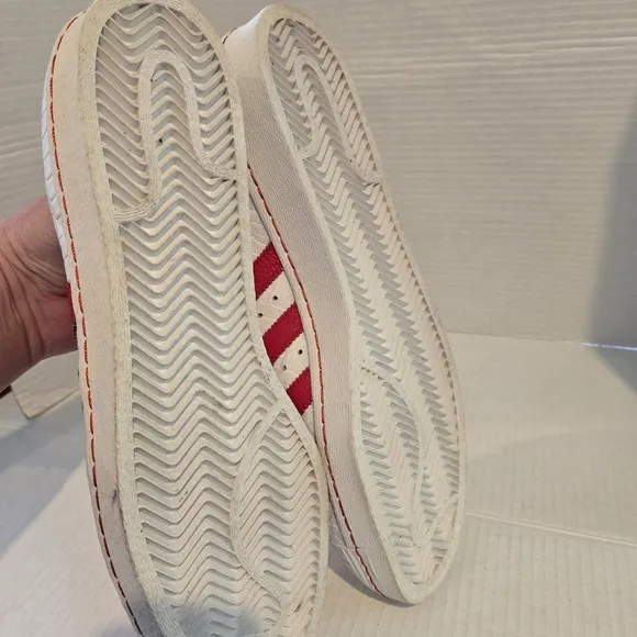 Adidas Red White Gold Mens Sz 13 Faux Lizard Skin Shoes Medium Fit Read