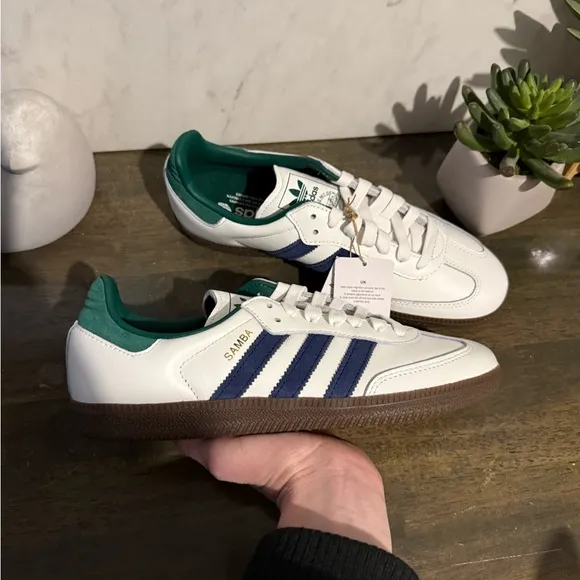 adidas Samba OG White / Collegiate Navy / Green