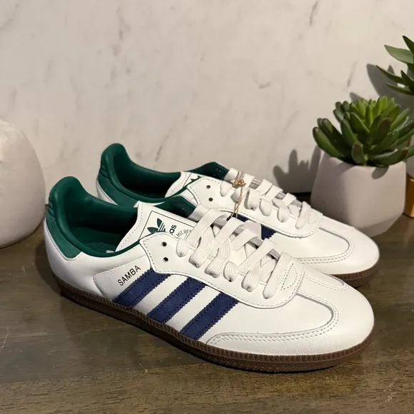 adidas Samba OG White / Collegiate Navy / Green