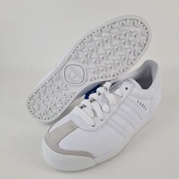 Adidas Samoa Lea Shoes White Originals Leather Casual Size 4.5 Y = 6 Wmn