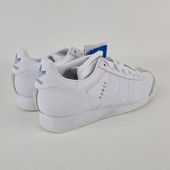 Adidas Samoa Lea Shoes White Originals Leather Casual Size 4.5 Y = 6 Wmn