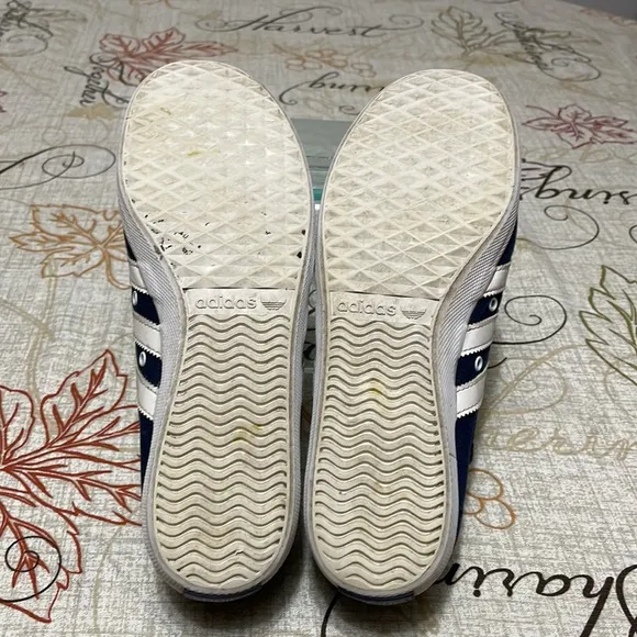 Adidas San Remo Trainer Shoes Sneakers Navy White AF5277 Lace Up Low Top 9 Men's