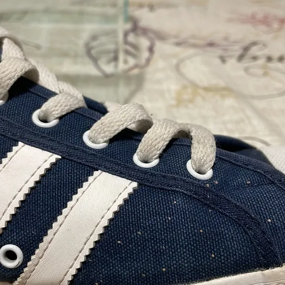 Adidas San Remo Trainer Shoes Sneakers Navy White AF5277 Lace Up Low Top 9 Men's
