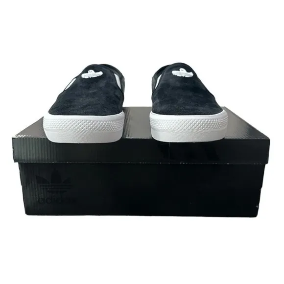 Adidas Schmoofoil Skateboarding Shoes Black Slip-On Sneakers Men’s Size 12