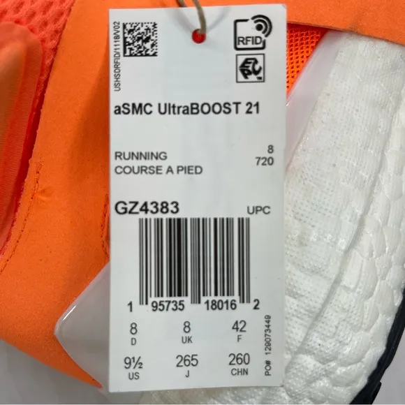 Adidas Stella McCartney UltraBoost 21 Signal Orange Shoes GZ4383 Women Size 9.5