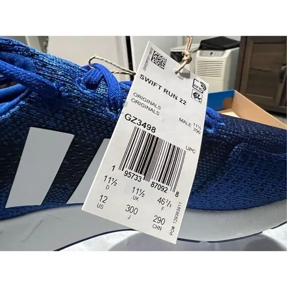 ADIDAS SWIFT RUN 22 LO SLIP-ON SNEAKER TRAINER MEN SHOES BLUE/WHITE SIZE 12 NEW