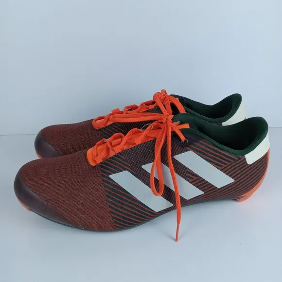 Adidas The Road Cycling Shoes Mens 10.5 Orange Brown Athletic Breathable Comfort