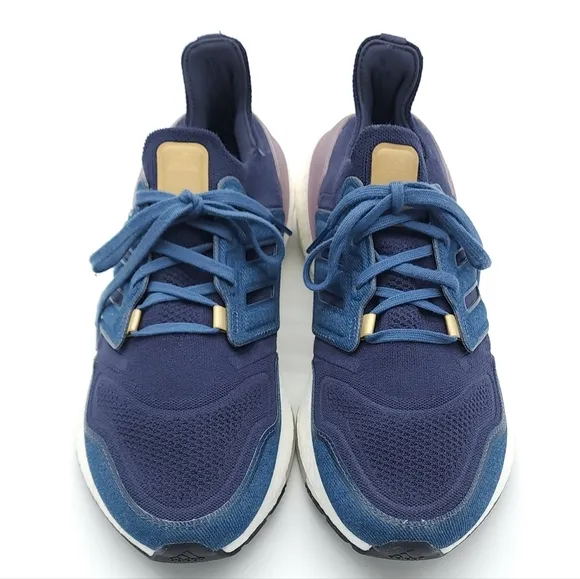 Adidas Ultraboost 22 Denim Shadow Navy White Running Shoes Women Size 11 GX9157
