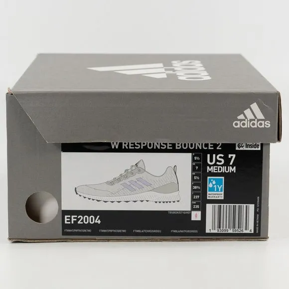 Adidas Women s Response Bounce 2.0 SL Golf 'Cloud White Purple Tint' Spikeless