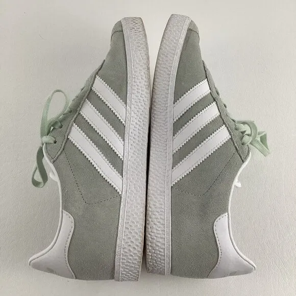 Adidas Women’s Gazelle Shoes Hazy Green White Suede IG4393 Women 6.5 Boys 4.5