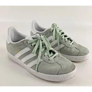 Adidas Women’s Gazelle Shoes Hazy Green White Suede IG4393 Women 6.5 Boys 4.5