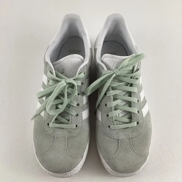 Adidas Women’s Gazelle Shoes Hazy Green White Suede IG4393 Women 6.5 Boys 4.5