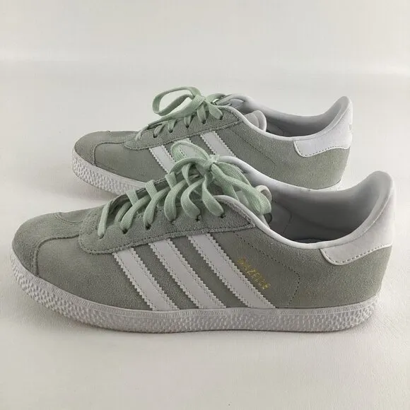Adidas Women’s Gazelle Shoes Hazy Green White Suede IG4393 Women 6.5 Boys 4.5