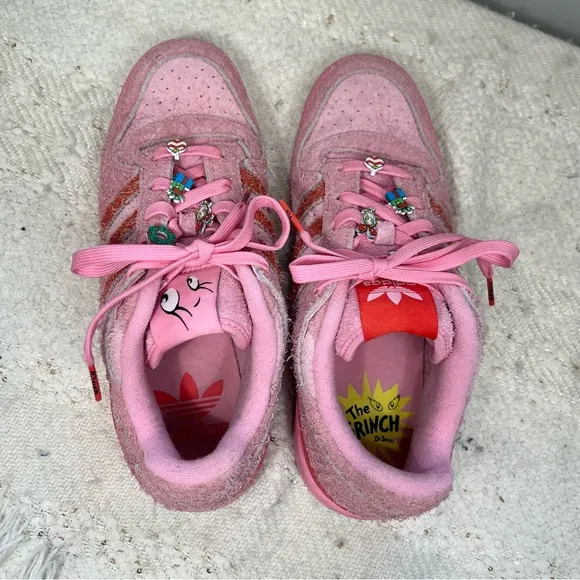 Adidas x Dr. Seuss The Grinch Cindy Lou Sneakers Pink/Red Suede Forum Shoes 9