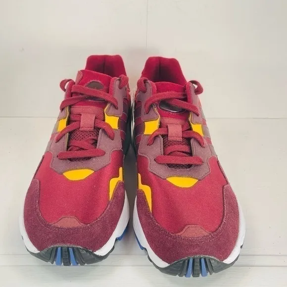 Adidas Yung-96 Red Burgandy Gold Sneaker Size 5.5 Women