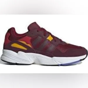 Adidas Yung-96 Red Burgandy Gold Sneaker Size 5.5 Women