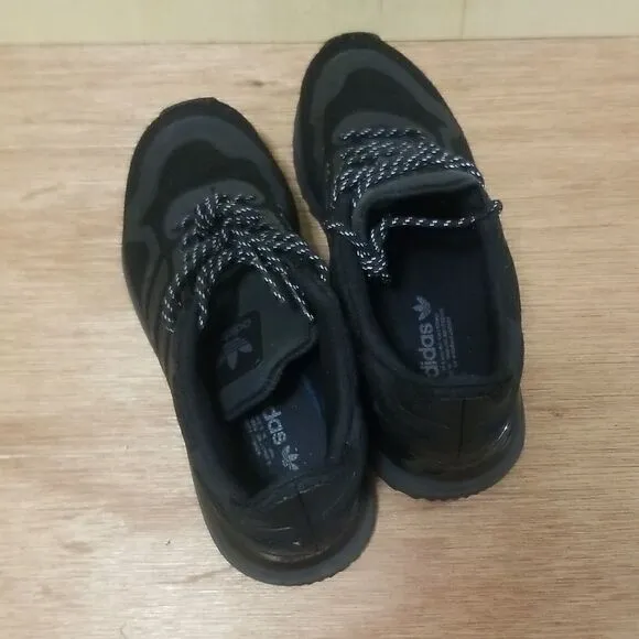 ADIDAS Originals Zx 750 Casual Shoes Triple Black Womens sz 6 1/2