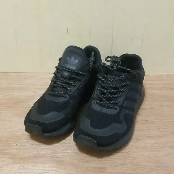 ADIDAS Originals Zx 750 Casual Shoes Triple Black Womens sz 6 1/2