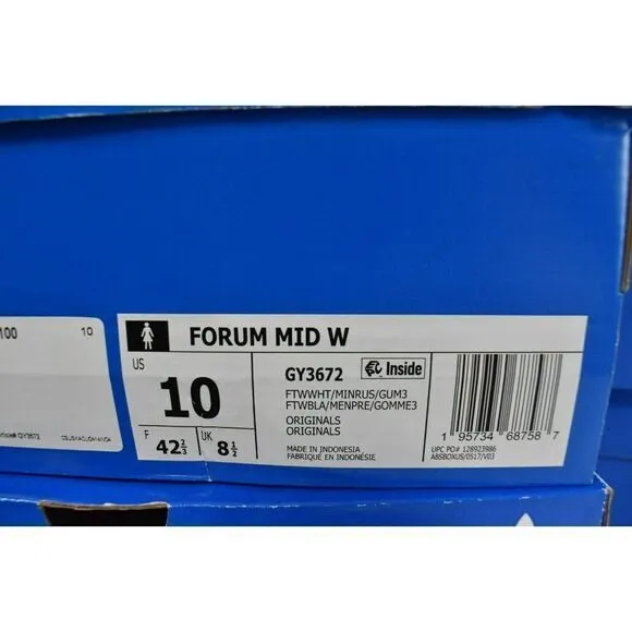 Adidas Originals Womens Size 10 Forum Mid Mint Gum White Shoes Sneakers GY3672