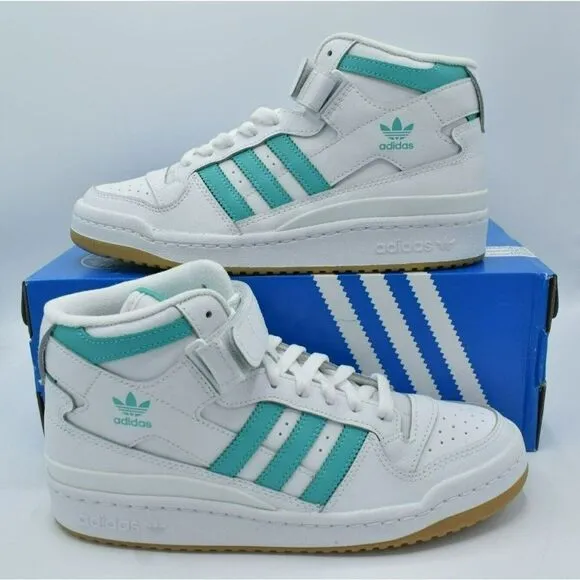 Adidas Originals Womens Size 10 Forum Mid Mint Gum White Shoes Sneakers GY3672