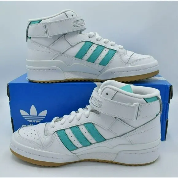 Adidas Originals Womens Size 10 Forum Mid Mint Gum White Shoes Sneakers GY3672