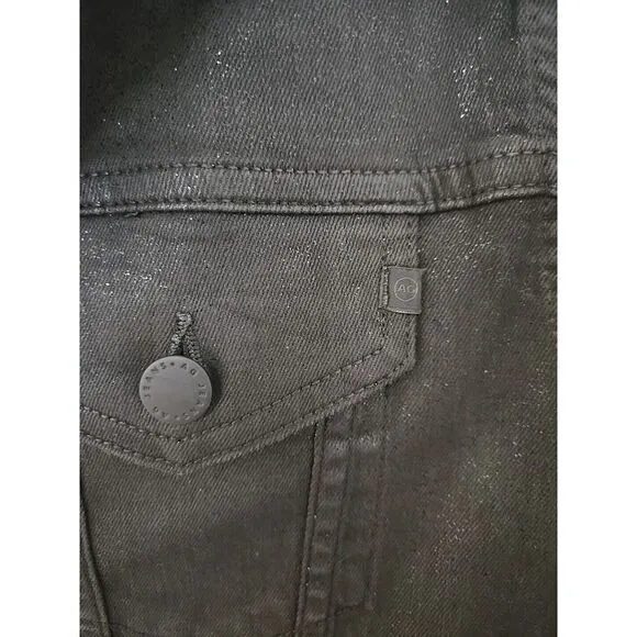 AG Adriano Goldschmied Luminous Super Black Denim Women's‎ Size Large Mya Jacket
