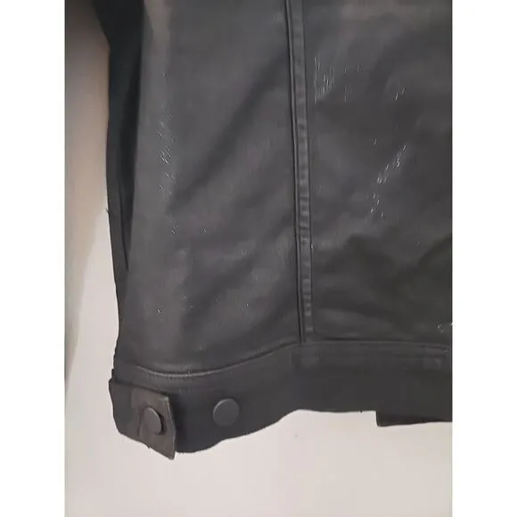 AG Adriano Goldschmied Luminous Super Black Denim Women's‎ Size Large Mya Jacket