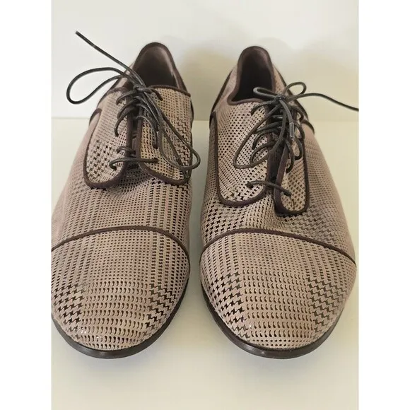 AGL Attilio Giusti Leombruni Brown Oxford Loafers Shoes Womens 8 Houndstooth
