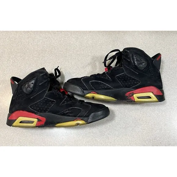 Air Jordan 6 Retro Black/Varsity Red 2010 Shoes Size 9 384664-061 Basketball