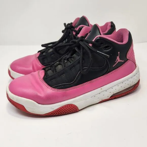 Air Jordan Max Aura 2 Basketball Shoes Sneakers Youth Size 5 Pink Black Mid
