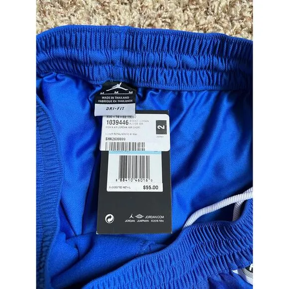 Air Jordan Men HBR Logo Taped Jumpman Basketball Blue Shorts