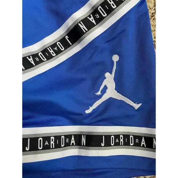 Air Jordan Men HBR Logo Taped Jumpman Basketball Blue Shorts