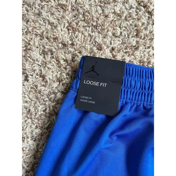 Air Jordan Men HBR Logo Taped Jumpman Basketball Blue Shorts