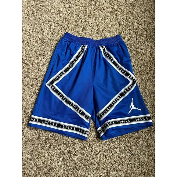 Air Jordan Men HBR Logo Taped Jumpman Basketball Blue Shorts
