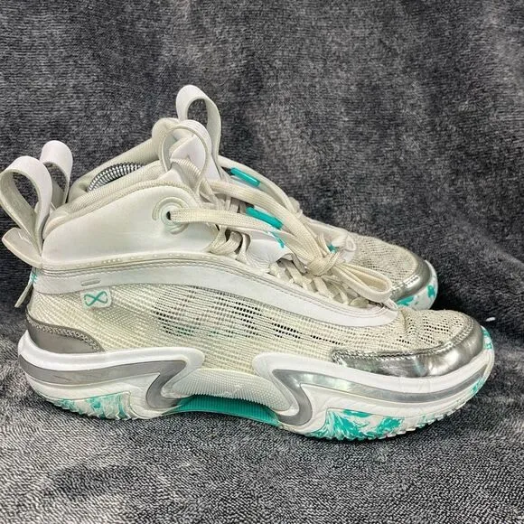 Air Jordan XXXVI 36 GS Guo Ailun Jade Green Silver Basketball Shoes Sz 7Y/ Women