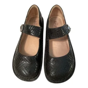 Alegria Black Quilted Dress Shoes with Strap