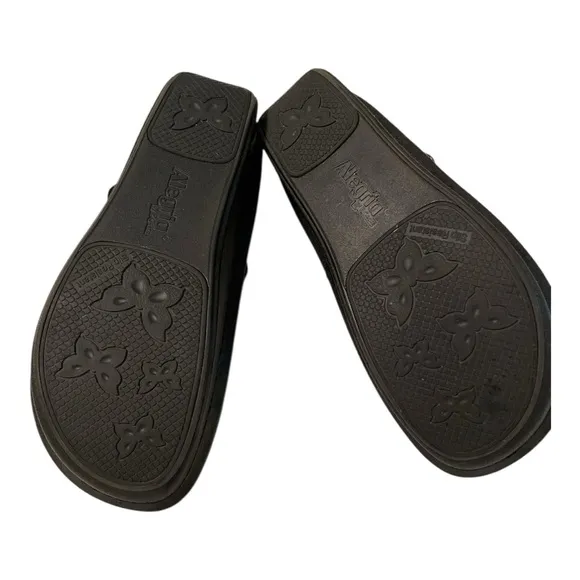 Alegria Black Quilted Dress Shoes with Strap