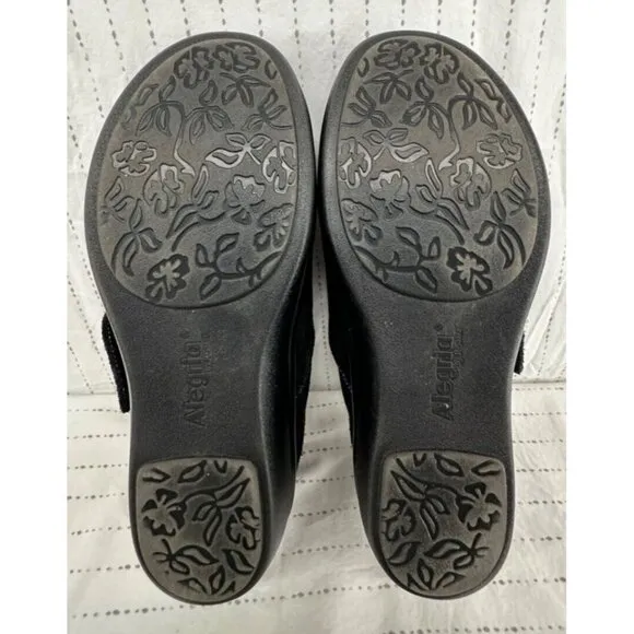 Alegria Womens Shoes Sz 37W (US 6.5W) Blue Sparkly Lauryn Comfort Clogs Modern