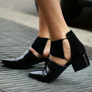 Alexander Wang leather and suede cut out shoes